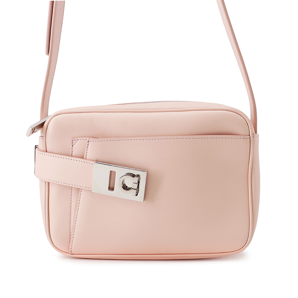Pre-Loved Ferragamo Small Leather Gancini Archive Camera Case Crossbody